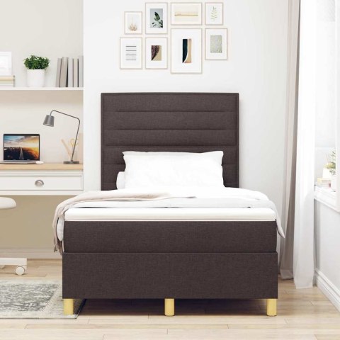 Łóżko z sprężyną LED Ciemny brąz 120 x 190 cm tkanina
