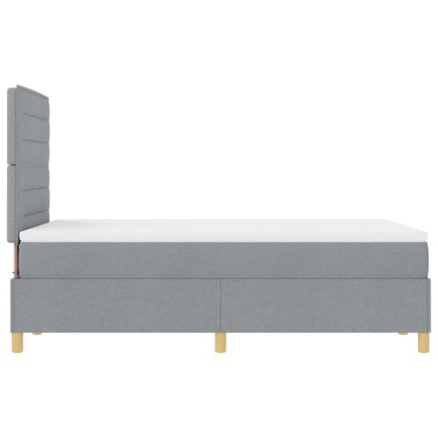 Łóżko z sprężyną LED Jasnoszary 120 x 190 cm tkanina