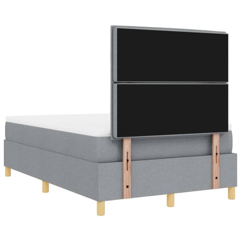 Łóżko z sprężyną LED Jasnoszary 120 x 190 cm tkanina