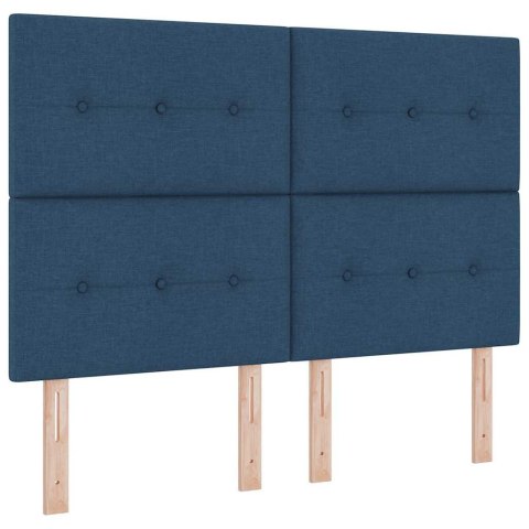 Łóżko z sprężyną LED z materacem Niebieski 160 x 200 cm tkanina