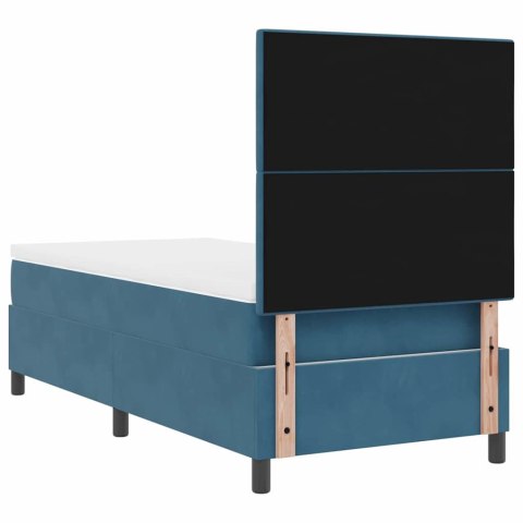Łóżko z sprężyną LED Ciemnoniebieski 80 x 200 cm tkanina