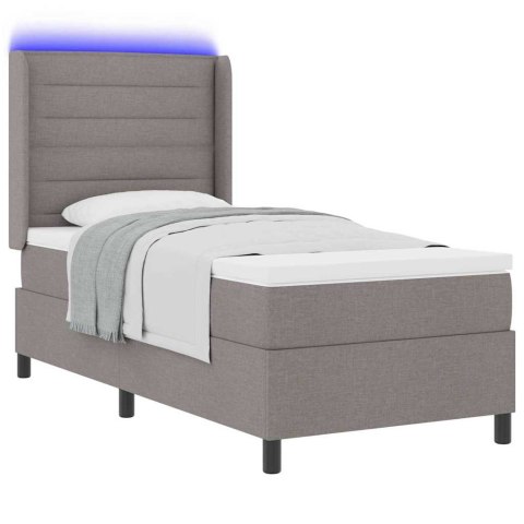 Łóżko z sprężyną LED Ciemnoszary 100 x 200 cm tkanina