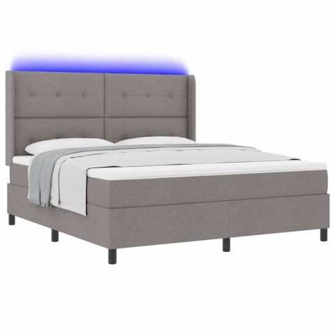 Łóżko z sprężyną LED Ciemnoszary 180 x 200 cm tkanina