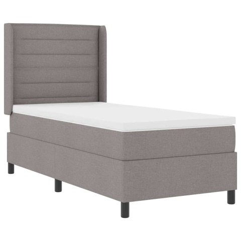 Łóżko z sprężyną LED Ciemnoszary 90 x 190 cm tkanina