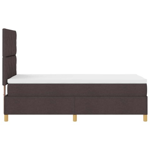 Łóżko z sprężyną LED Ciemny brąz 100 x 200 cm tkanina