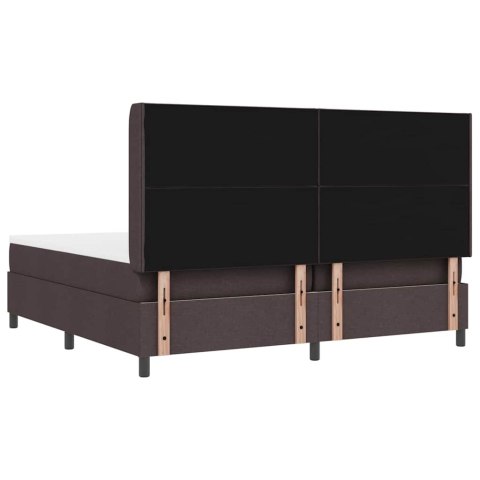 Łóżko z sprężyną LED Ciemny brąz 200 x 200 cm tkanina