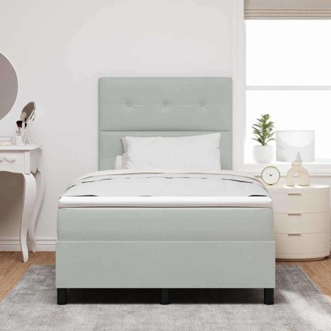 Łóżko z sprężyną LED Jasnoszary 120 x 190 cm tkanina