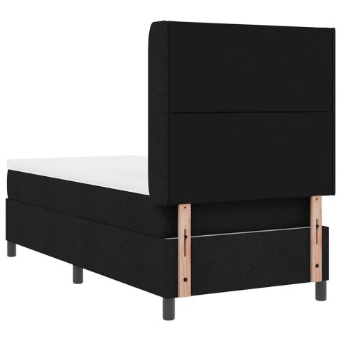 Łóżko z sprężyną LED z materacem Czarny 100 x 200 cm tkanina