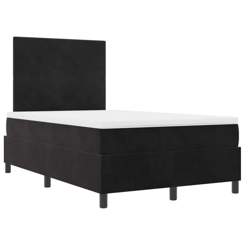Łóżko z sprężyną LED z materacem Czarny 120 x 200 cm tkanina