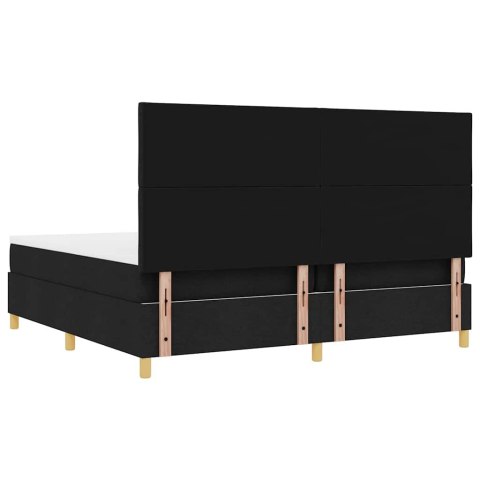 Łóżko z sprężyną LED z materacem Czarny 200 x 200 cm tkanina