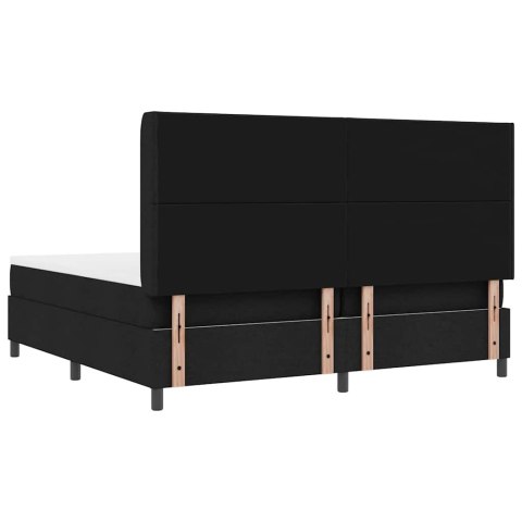 Łóżko z sprężyną LED z materacem Czarny 200 x 200 cm tkanina