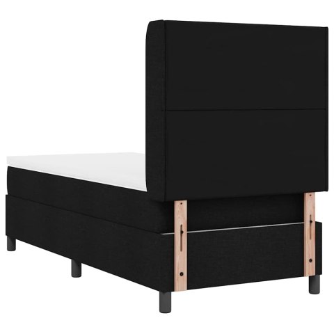 Łóżko z sprężyną LED z materacem Czarny 90 x 190 cm tkanina