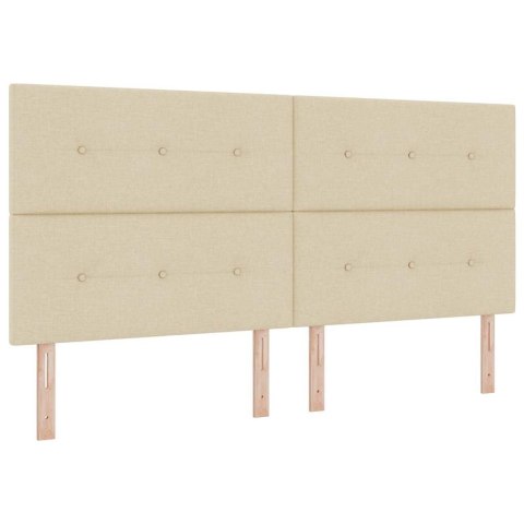 Łóżko sprężynowe z materacem Kremowy 200 x 200 cm tkanina