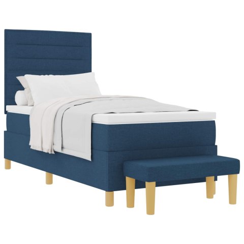 Łóżko sprężynowe z materacem Niebieski 90 x 190 cm tkanina