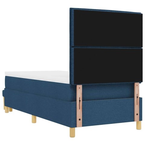 Łóżko sprężynowe z materacem Niebieski 90 x 190 cm tkanina