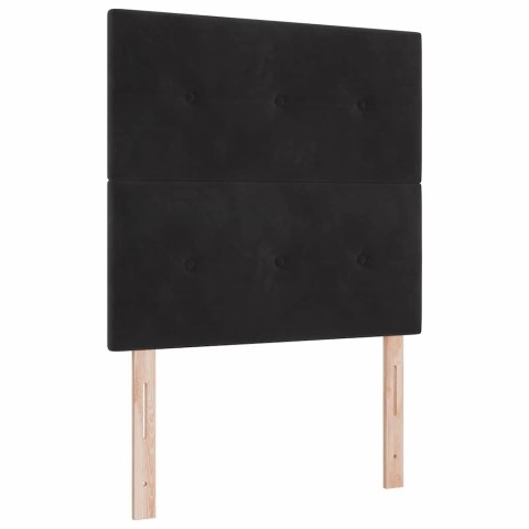 Łóżko sprężynowe z materacem Czarny 120 x 190 cm Aksamit