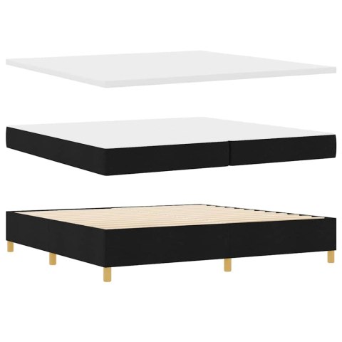 Łóżko sprężynowe z materacem Czarny 200 x 200 cm tkanina