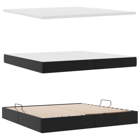 Łóżko z miejscem na przechowywanie i materacem Czarny