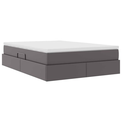 Łóżko z miejscem na przechowywanie i materacem Szary