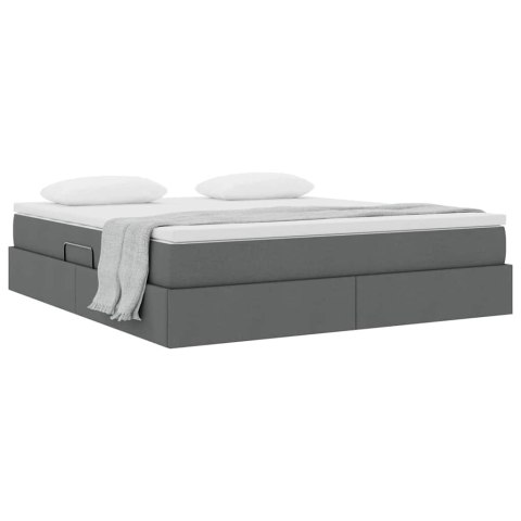 Łóżko z miejscem na przechowywanie i materacem Ciemnoszary
