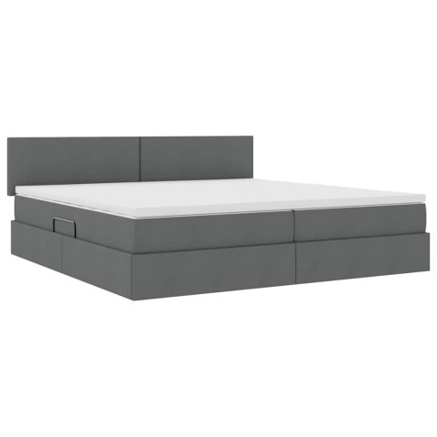 Łóżko z miejscem na przechowywanie i materacem Ciemnoszary