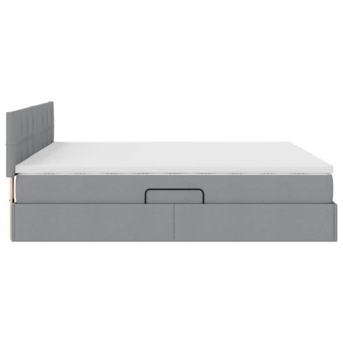 Łóżko z miejscem na przechowywanie i materacem Jasnoszary