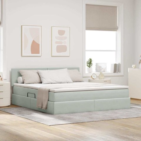 Łóżko z miejscem do przechowywania Jasnoszary 160 x 200 cm
