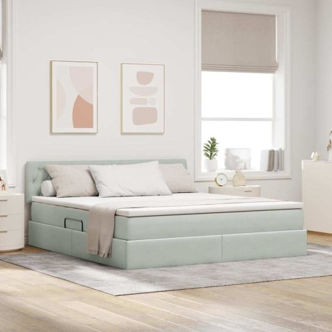 Łóżko z miejscem do przechowywania Jasnoszary 180 x 200 cm