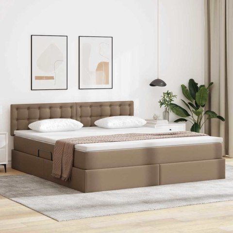 Łóżko z miejscem na przechowywanie i LED Kawowy 160 x 200 cm