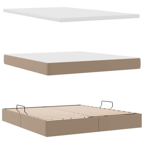 Łóżko z miejscem na przechowywanie i LED Kawowy 160 x 200 cm
