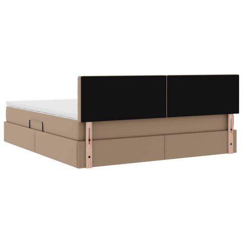 Łóżko z miejscem na przechowywanie i LED Kawowy 160 x 200 cm