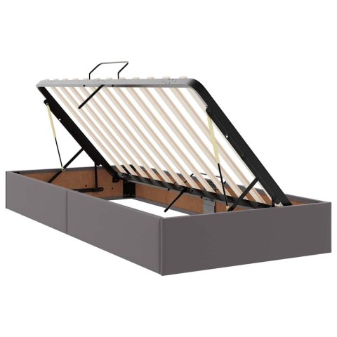 Łóżko z miejscem na przechowywanie i LED Szary 100 x 200 cm