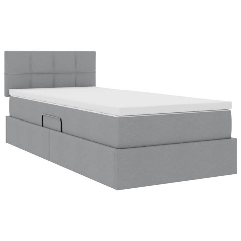 Łóżko z miejscem na przechowywanie i LED Jasnoszary 90 x 200 cm