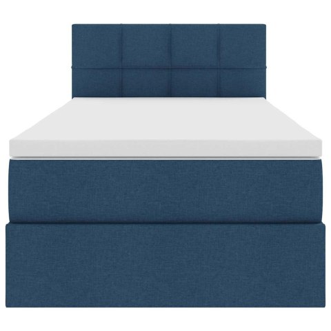 Łóżko z miejscem na przechowywanie i LED Niebieski 90 x 190 cm