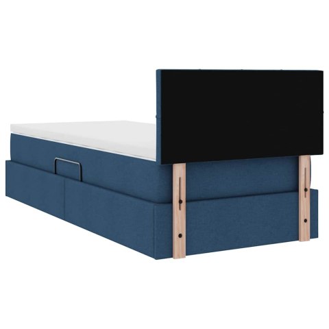 Łóżko z miejscem na przechowywanie i LED Niebieski 90 x 190 cm