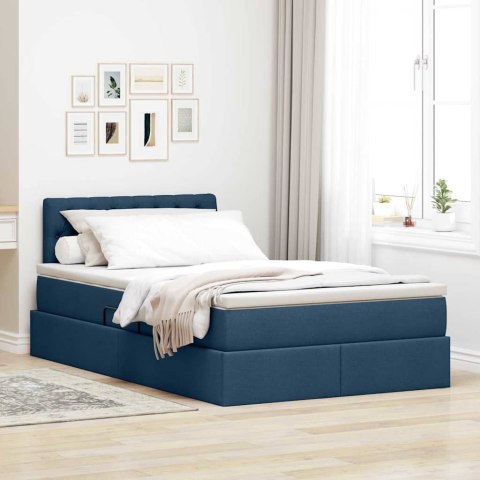 Łóżko z miejscem na przechowywanie i LED Niebieski 120 x 200 cm