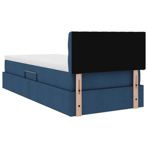 Łóżko z miejscem na przechowywanie i LED Niebieski 90 x 190 cm