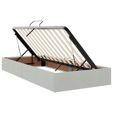 Łóżko z miejscem na przechowywanie i LED Jasnoszary 90 x 200 cm