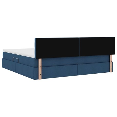 Łóżko z miejscem na przechowywanie i LED Niebieski 200 x 200 cm