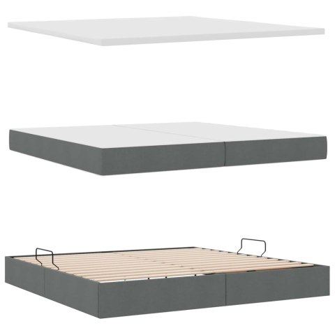 Łóżko z miejscem na przechowywanie i materacem 200 x 200 cm