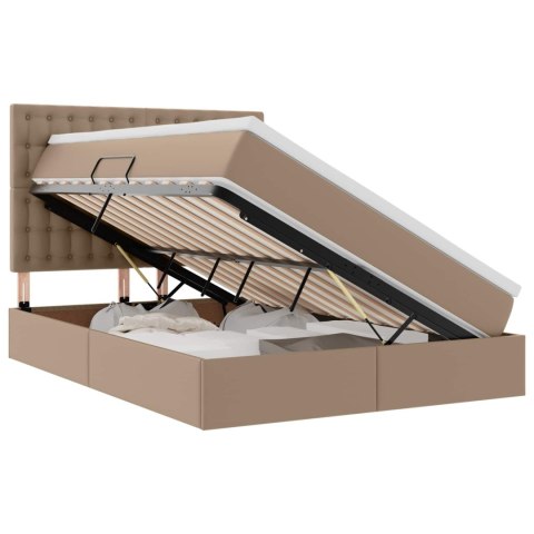 Łóżko z miejscem na przechowywanie i LED Kawowy 140 x 190 cm