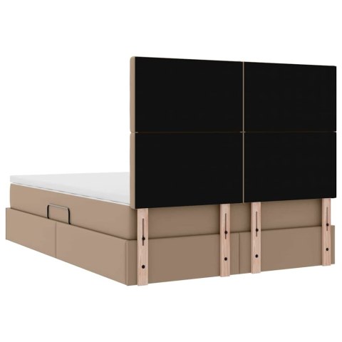 Łóżko z miejscem na przechowywanie i LED Kawowy 140 x 190 cm