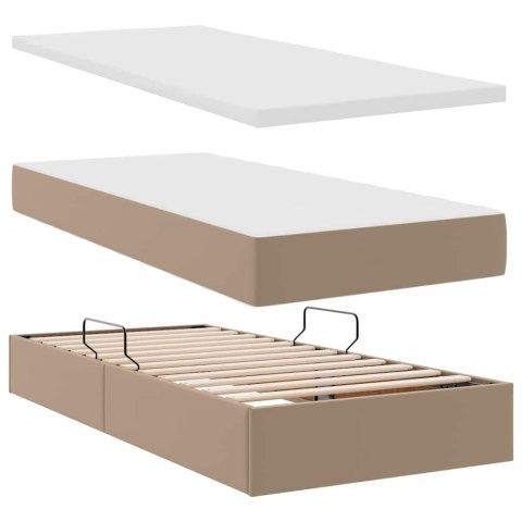 Łóżko z miejscem na przechowywanie i LED Kawowy 90 x 190 cm