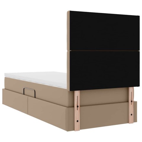 Łóżko z miejscem na przechowywanie i LED Kawowy 90 x 190 cm
