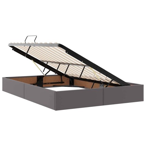 Łóżko z miejscem na przechowywanie i LED Szary 140 x 190 cm
