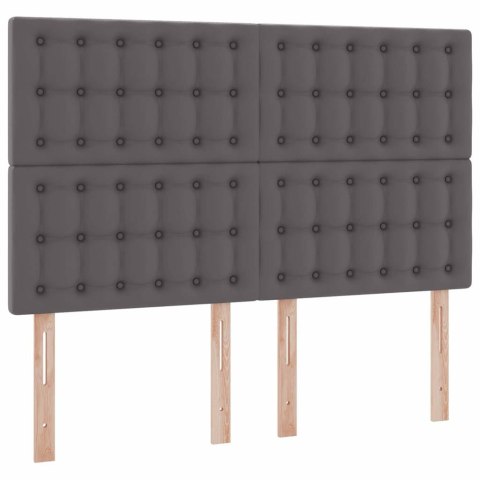 Łóżko z miejscem na przechowywanie i LED Szary 140 x 200 cm