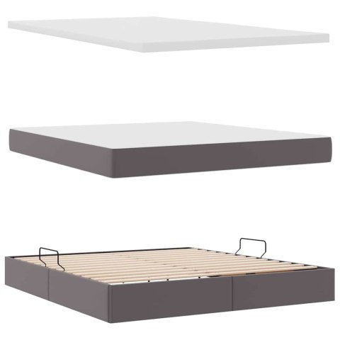 Łóżko z miejscem na przechowywanie i LED Szary 180 x 200 cm