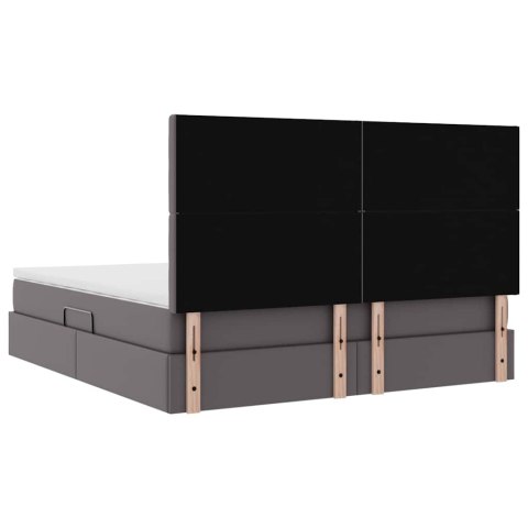Łóżko z miejscem na przechowywanie i LED Szary 180 x 200 cm