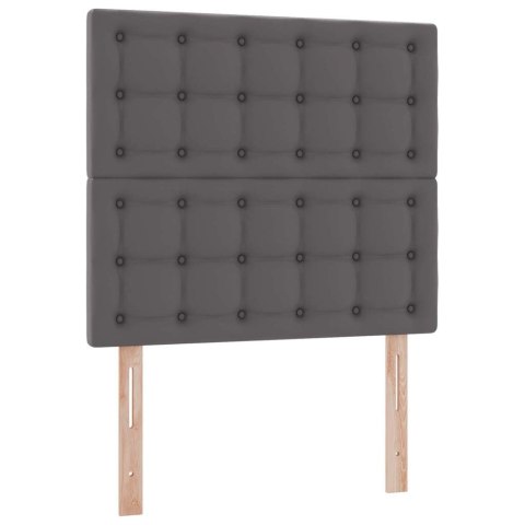 Łóżko z miejscem na przechowywanie i LED Szary 90 x 190 cm