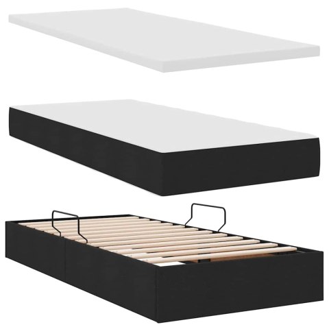 Łóżko z miejscem na przechowywanie i LED Czarny 100 x 200 cm